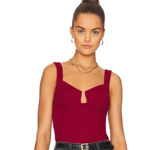 Aria Bustier Bodysuit in Burgundy